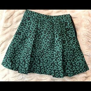 Banana Republic Green Animal Print Skirt